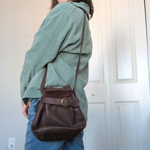 Vintage Coach Brown Soho Belted Cinch Bucket Pouch Crossbody 4156